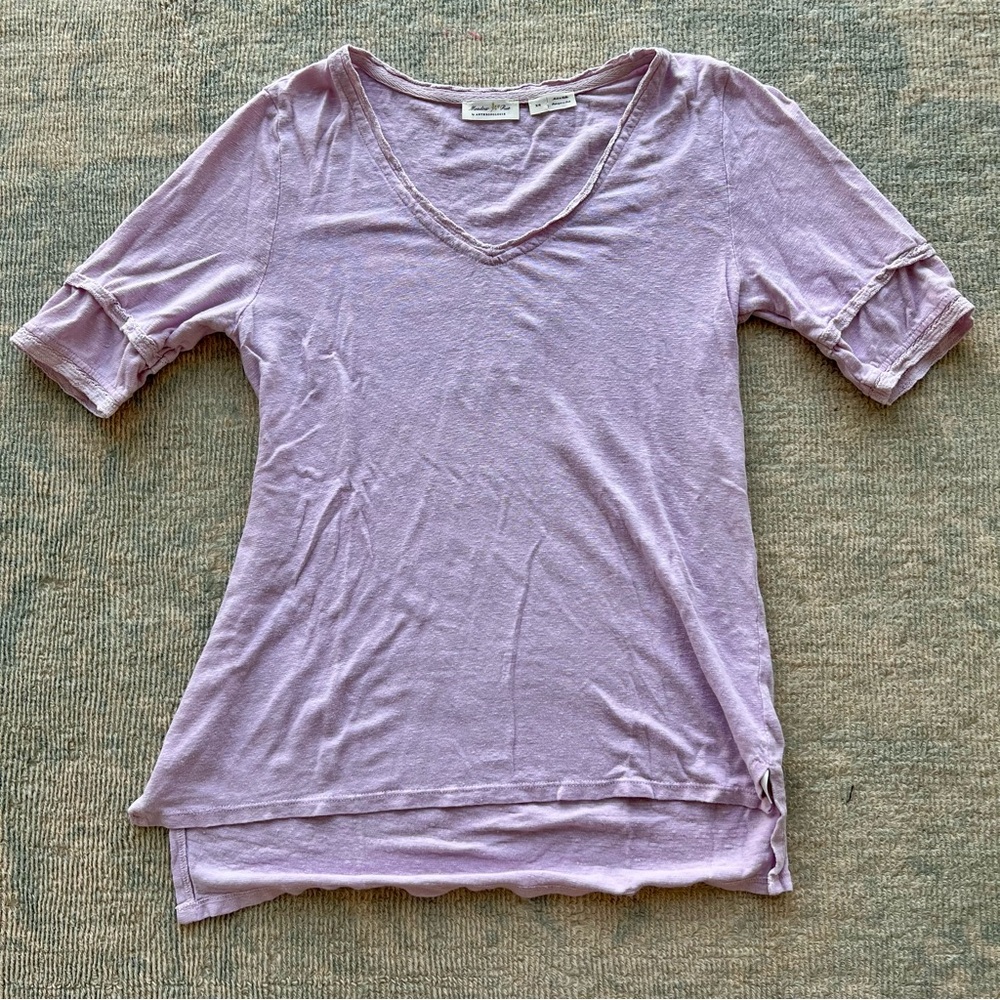 Lavender V-Neck Women's Top